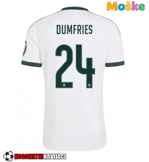 Moške Nogometnih dresov Real Madrid Denzel Dumfries #24 Domači 2026-27 Kratki rokavi Moške Nogometnih dresov Real Madrid Denzel Dumfries #24 Domači 2026-27 Kratki rokavi